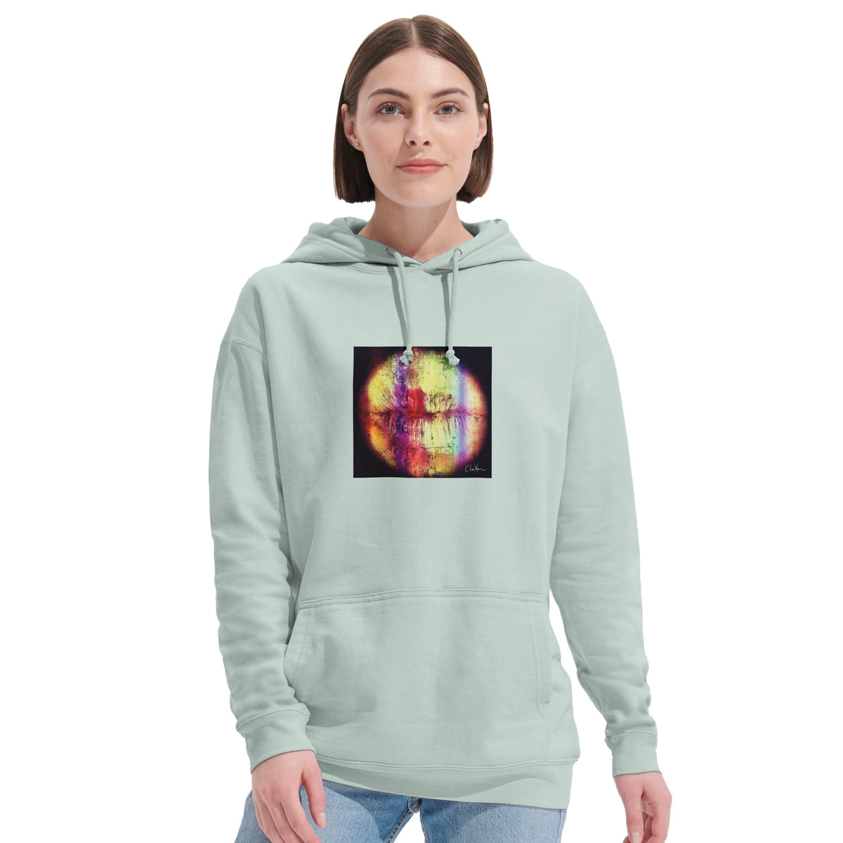 Love - "Chromatic Kiss" Hoodie creamy green 6