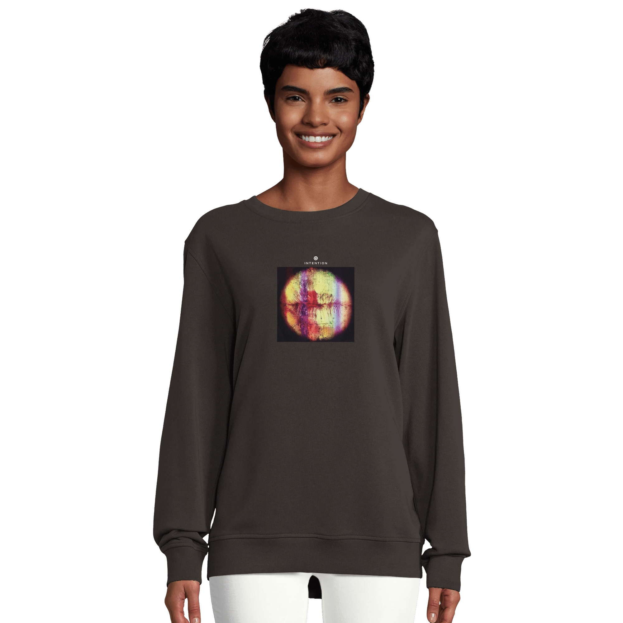 Love - "Chromatic Kiss" Sweatshirt deep charcoal grey XS 5