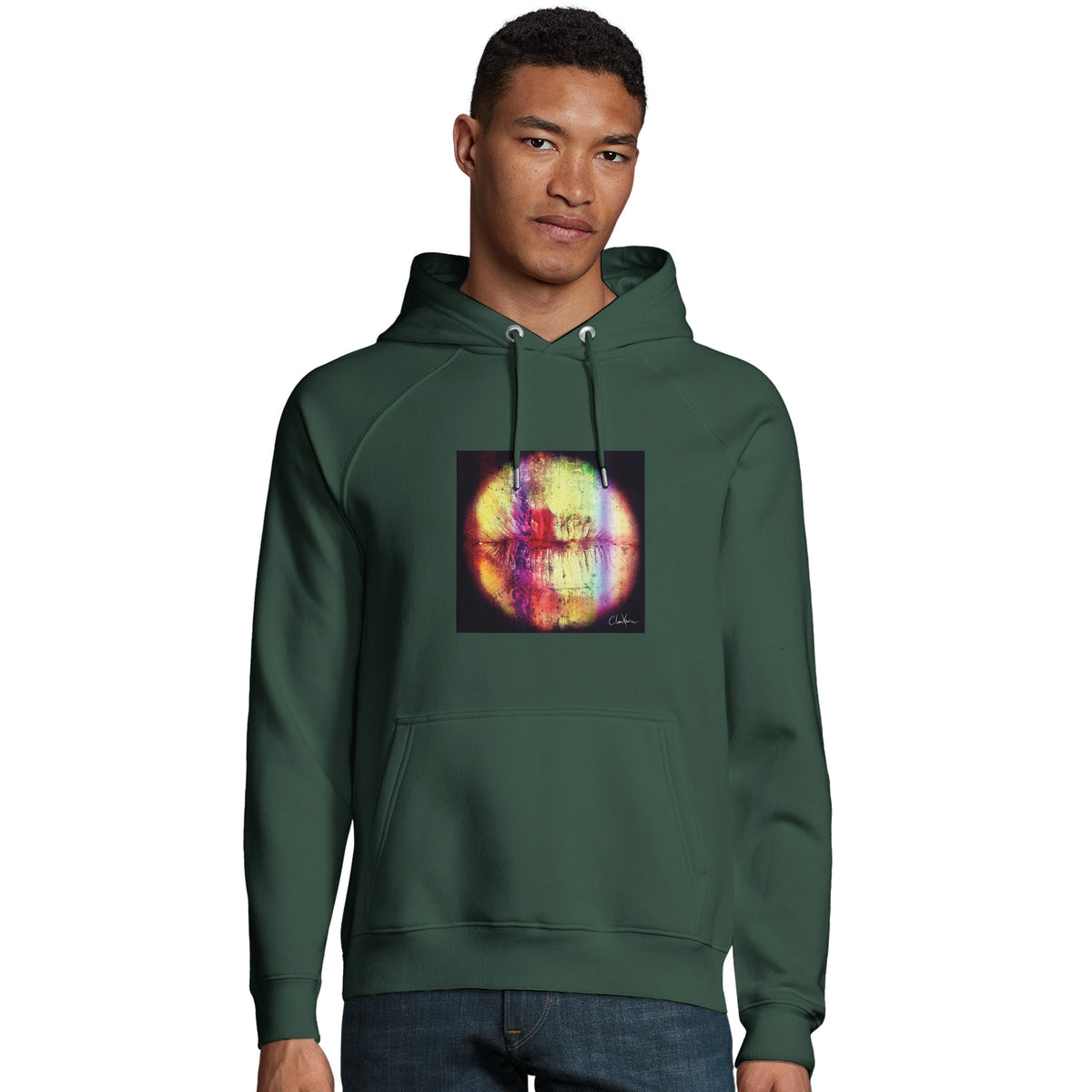 Love - "Chromatic Kiss" Hoodie Bottle Green 3