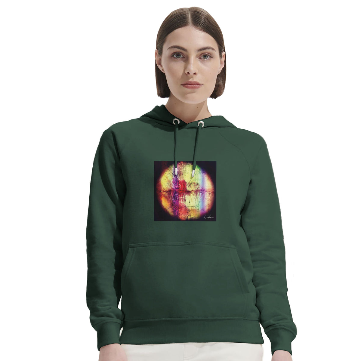 Love - "Chromatic Kiss" Hoodie Bottle Green 5