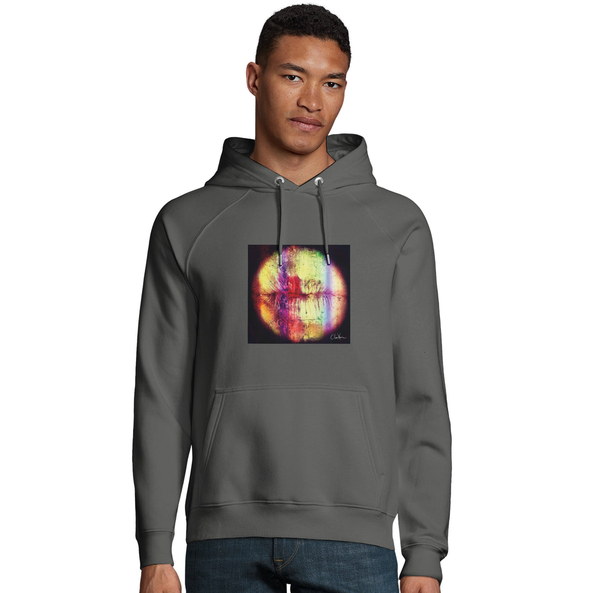 Love - "Chromatic Kiss" Hoodie charcoal melange 3