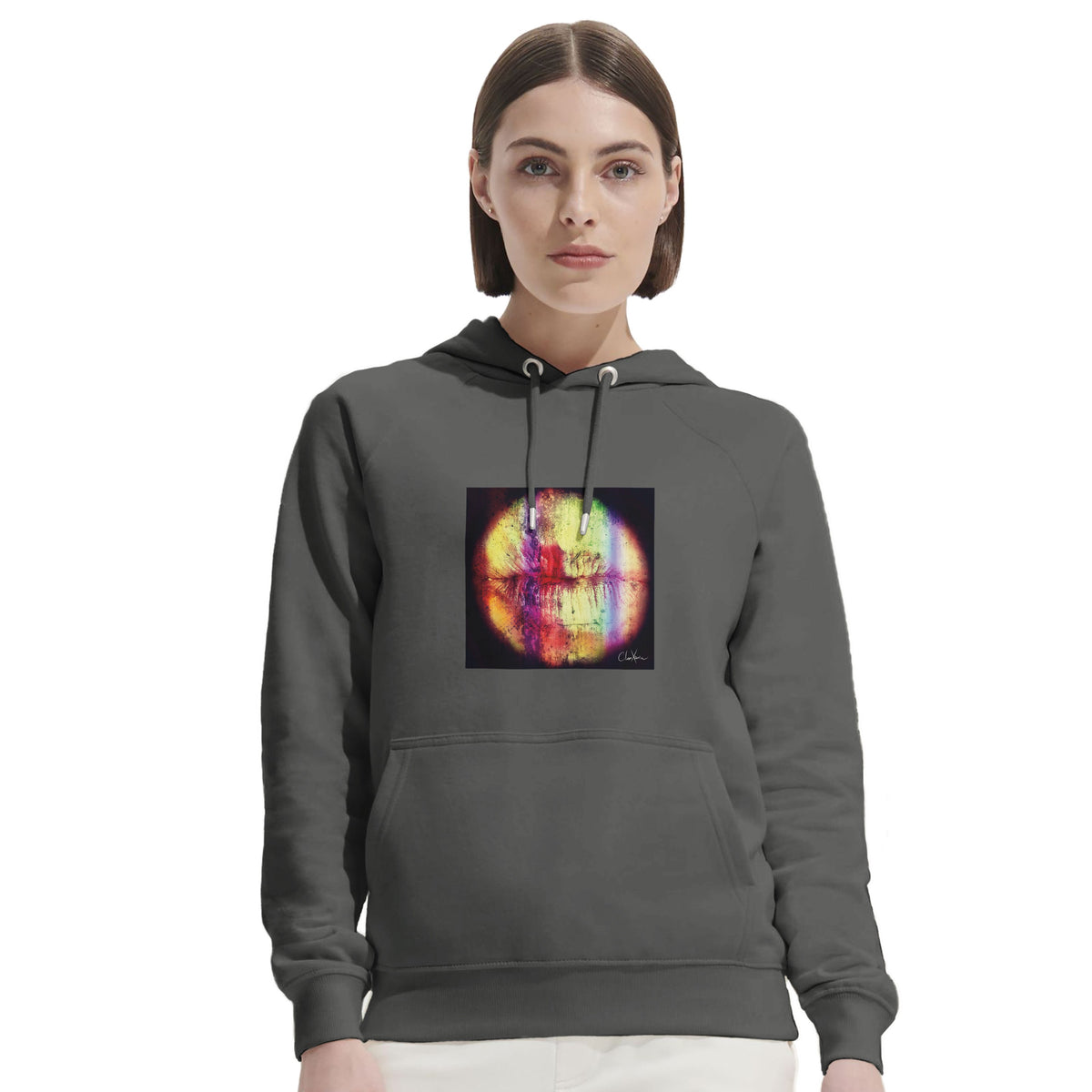 Love - "Chromatic Kiss" Hoodie charcoal melange 5