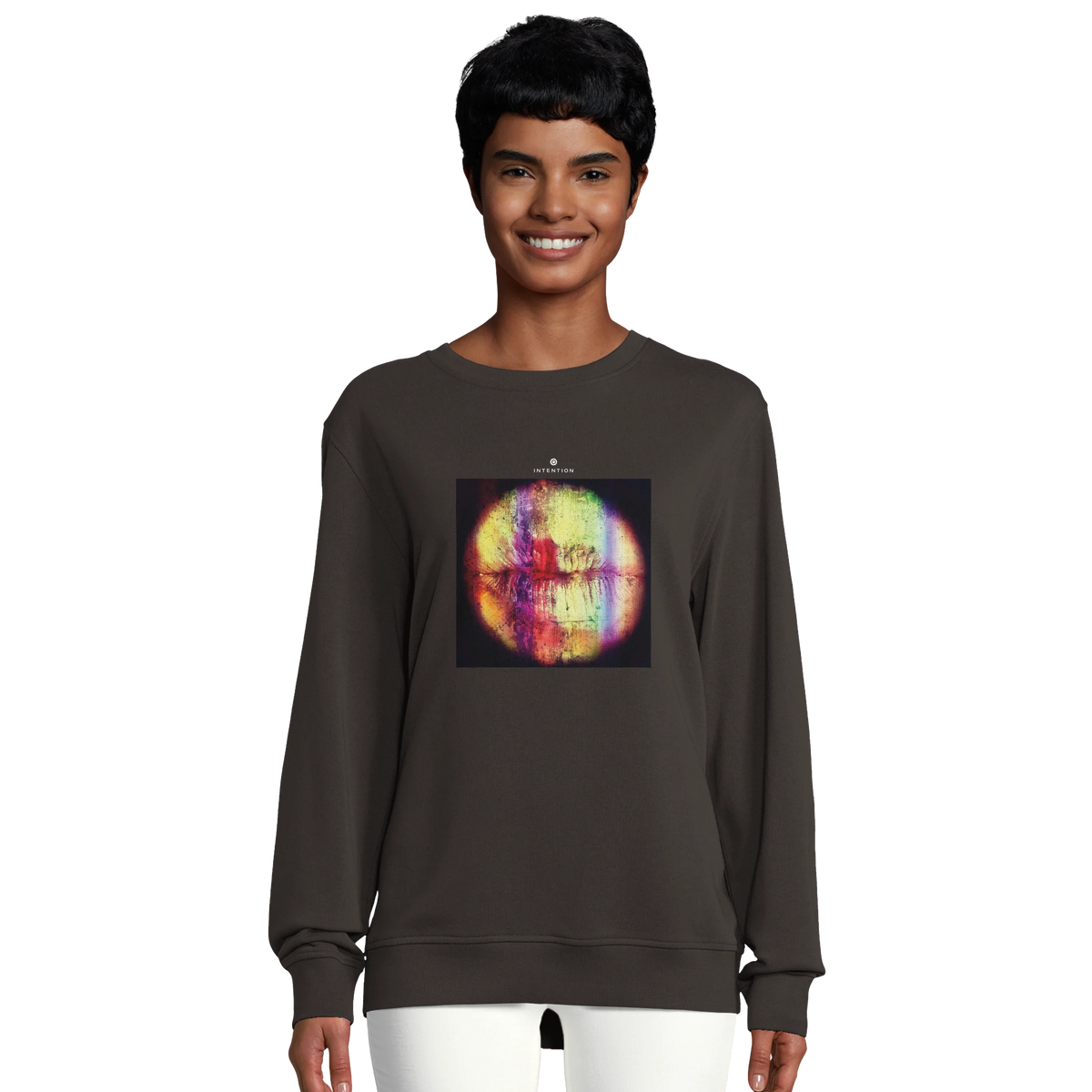 Love - "Chromatic Kiss" Sweatshirt deep charcoal grey 5
