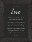 Love Word of Intention Framed print 13x18 cm / 5x7″ Black frame Carbon paper