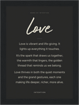 Love Word of Intention Framed print 13x18 cm / 5x7″ Black frame Carbon paper