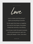 Love Word of Intention Framed print 13x18 cm / 5x7″ White frame Carbon paper