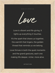 Love Word of Intention Framed print 13x18 cm / 5x7″ Wood frame Carbon paper