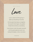 Love Word of Intention Framed print 13x18 cm / 5x7″ Wood frame Linen paper