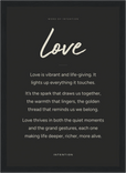 Love Word of Intention Framed print 21x29.7 cm / 8x12" Black frame Carbon paper