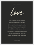 Love Word of Intention Framed print 30x40 cm / 12x16″ White frame Carbon paper