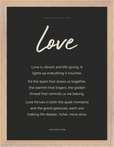 Love Word of Intention Framed print 30x40 cm / 12x16″ Wood frame Carbon paper