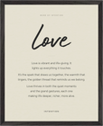 Love Word of Intention Framed print 40x50 cm / 16x20″ Black frame Linen paper