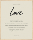 Love Word of Intention Framed print 40x50 cm / 16x20″ Wood frame Linen paper