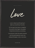 Love Word of Intention Framed print 50x70 cm / 20x28″ Black frame Carbon paper