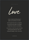 Love Word of Intention Framed print 50x70 cm / 20x28″ Black frame Carbon paper