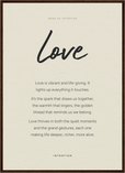 Love Word of Intention Framed print 50x70 cm / 20x28″ Dark wood frame Linen paper