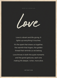 Love Word of Intention Framed print 50x70 cm / 20x28″ Wood frame Carbon paper
