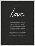 Love Word of Intention Framed print 60x80 cm / 24x32″ White frame Carbon paper