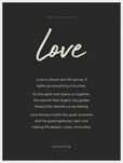 Love Word of Intention Framed print 60x80 cm / 24x32″ White frame Carbon paper
