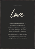 Love Word of Intention Framed print 70x100 cm / 28x40″ Black frame Carbon paper