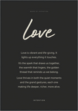 Love Word of Intention Framed print 70x100 cm / 28x40″ Black frame Carbon paper