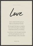 Love Word of Intention Framed print 70x100 cm / 28x40″ Black frame Linen paper