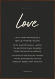 Love Word of Intention Framed print 70x100 cm / 28x40″ Dark wood frame Carbon paper