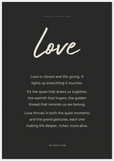 Love Word of Intention Framed print 70x100 cm / 28x40″ White frame Carbon paper