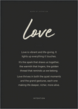 Love Word of Intention Framed print A1 (59.4 x 84.1  cm) Black frame Carbon paper