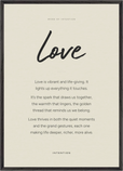 Love Word of Intention Framed print A1 (59.4 x 84.1  cm) Black frame Linen paper