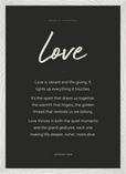 Love Word of Intention Framed print A2 (42 x 59.4  cm) White frame Carbon paper