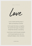 Love Word of Intention Framed print A2 (42 x 59.4  cm) White frame Linen paper