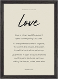 Love Word of Intention Framed print A3 (29.7 x 42  cm) Black frame Linen paper