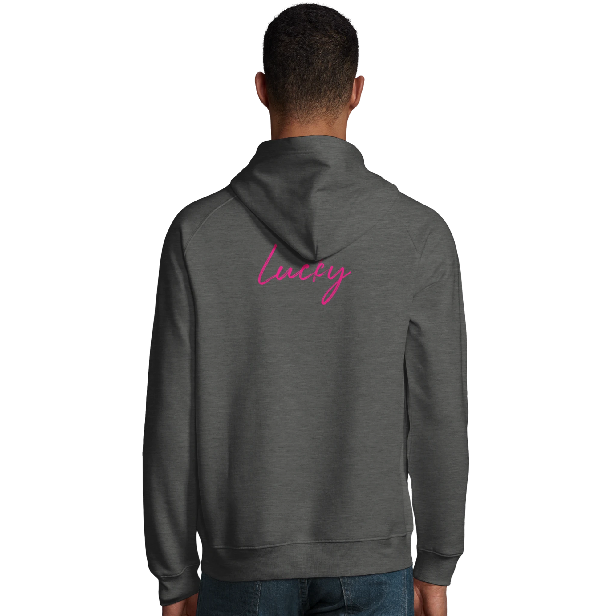 Lucky - "Kiss my Ass" Hoodie Grey Melange XS 4