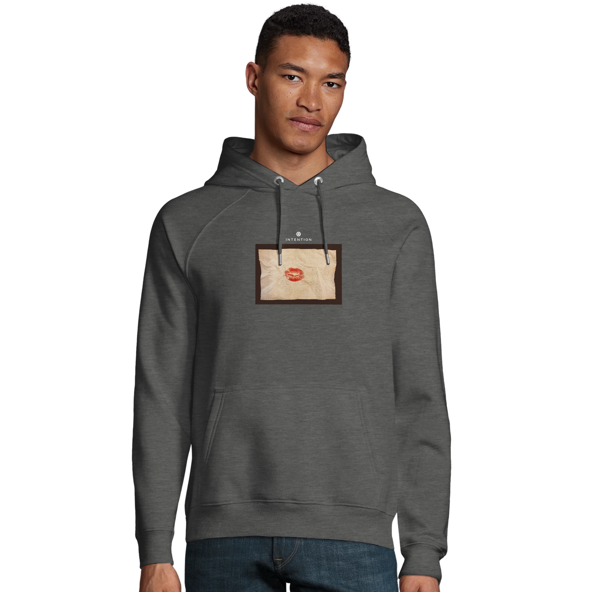 Lucky - "Kiss my Ass" Hoodie Grey Melange XS 3