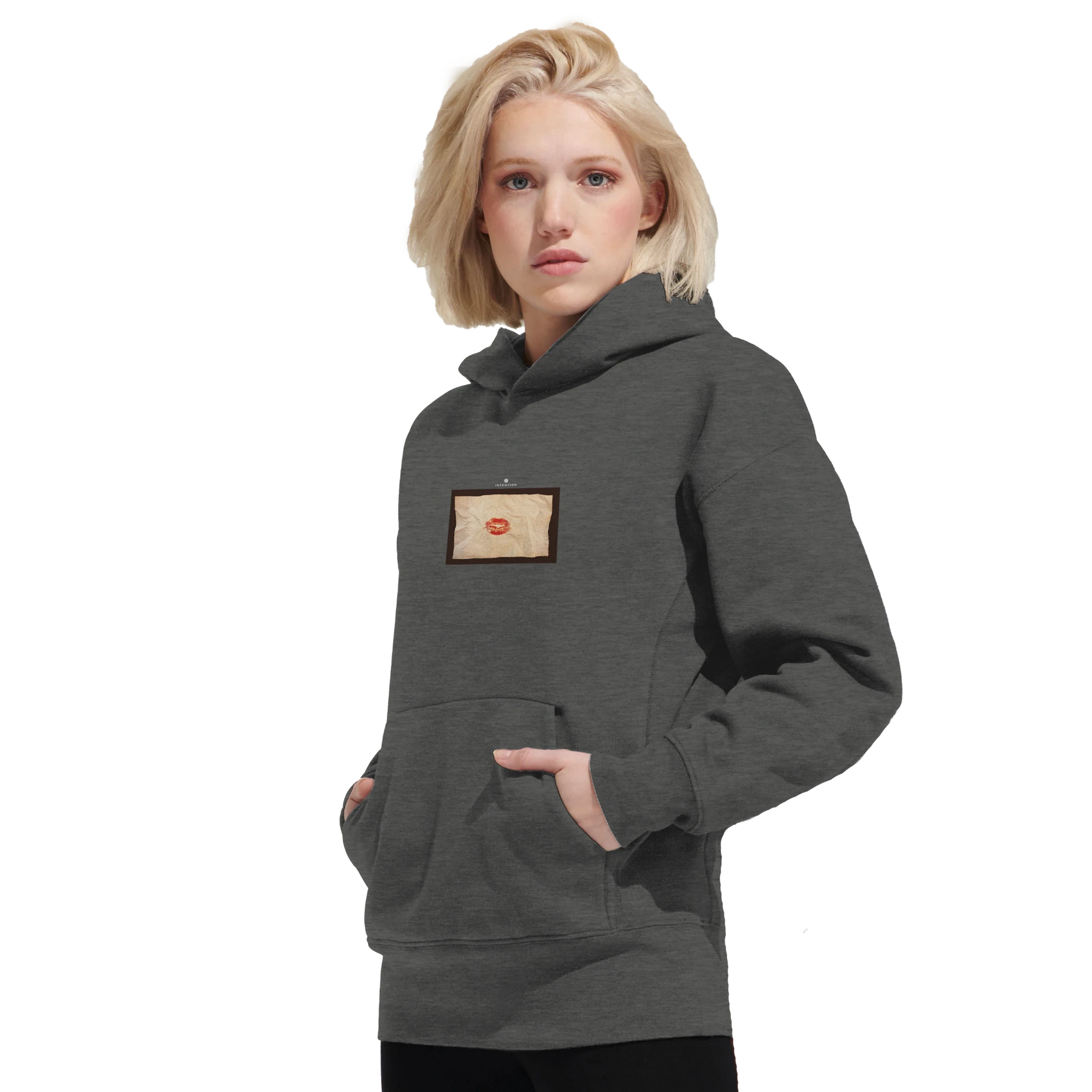 Lucky - "Kiss my Ass" Hoodie Grey Melange XS 5