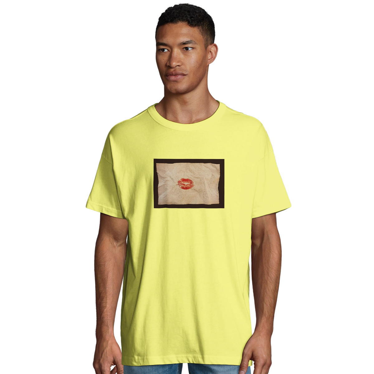 Lucky - "Kiss my Ass" T-shirt Light Yellow 4