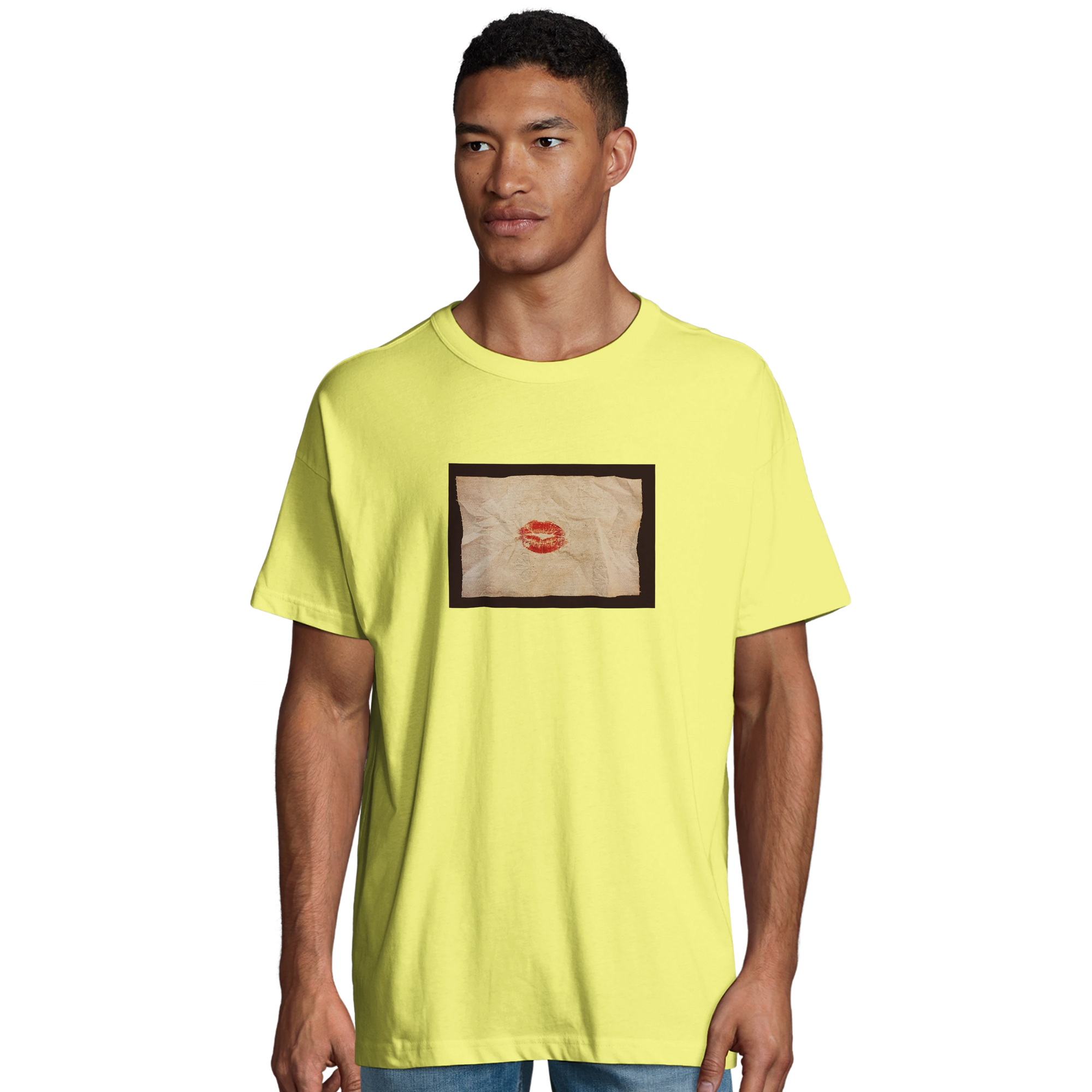 Lucky - "Kiss my Ass" T-shirt Light Yellow 4