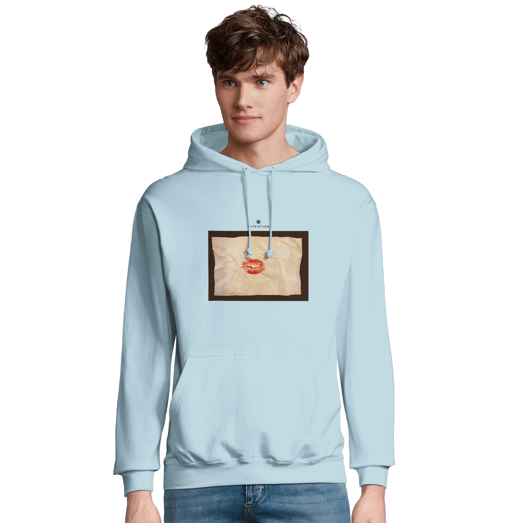 Lucky - "Kiss my Ass" Hoodie creamy blue XS 3