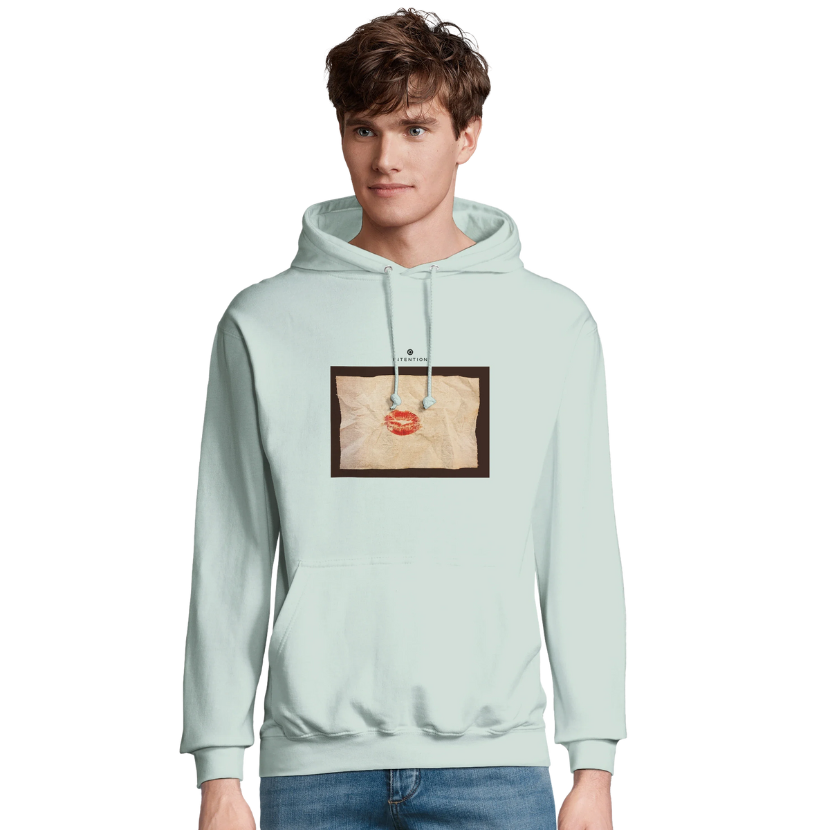 Lucky - "Kiss my Ass" Hoodie creamy green 3