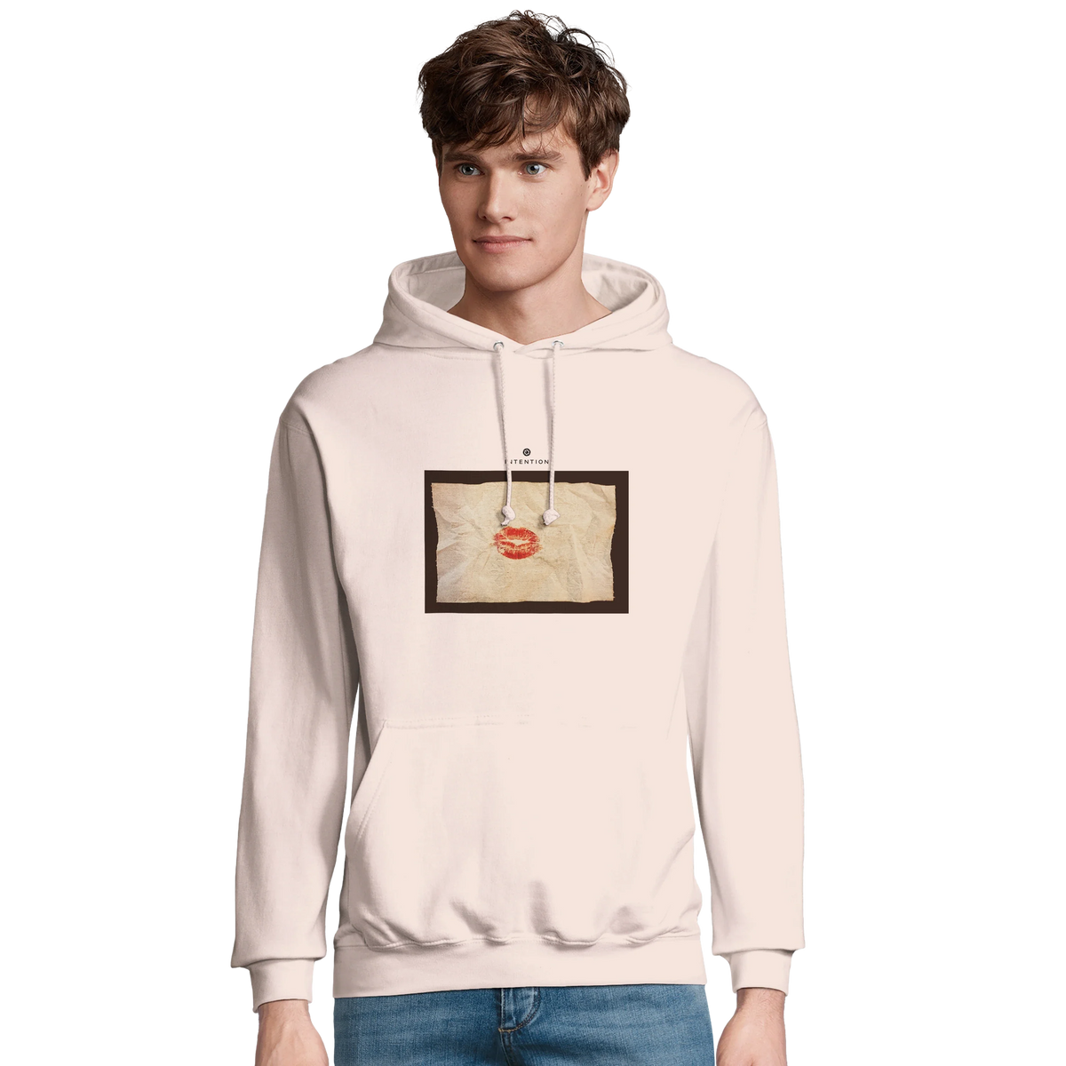 Lucky - "Kiss my Ass" Hoodie creamy pink 3