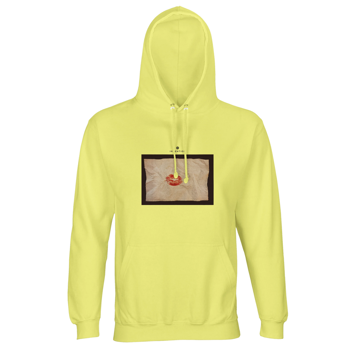 Lucky - "Kiss my Ass" Hoodie Light Yellow 1