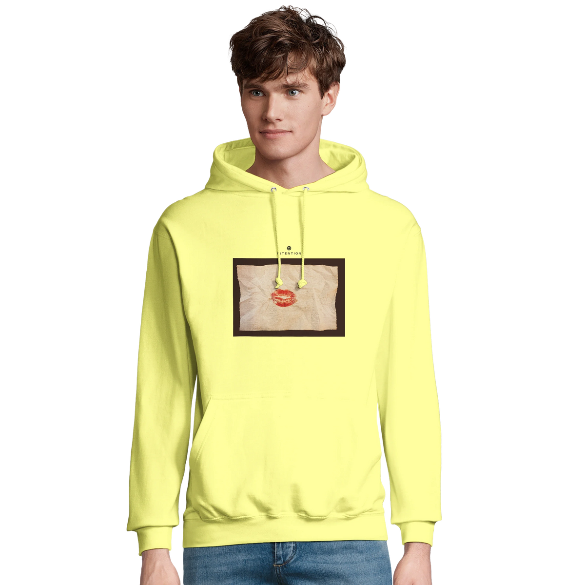 Lucky - "Kiss my Ass" Hoodie Light Yellow 3
