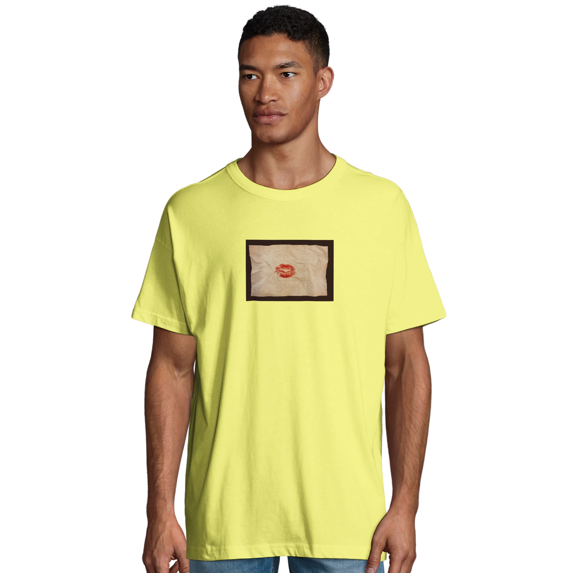 Lucky - "Kiss my Ass" T-shirt Light Yellow S 12