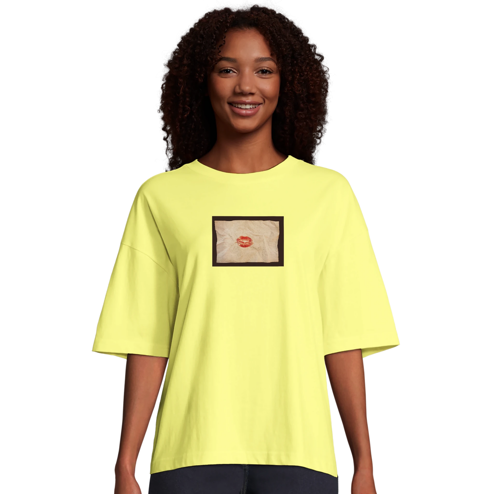 Lucky - "Kiss my Ass" T-shirt Light Yellow XS 4