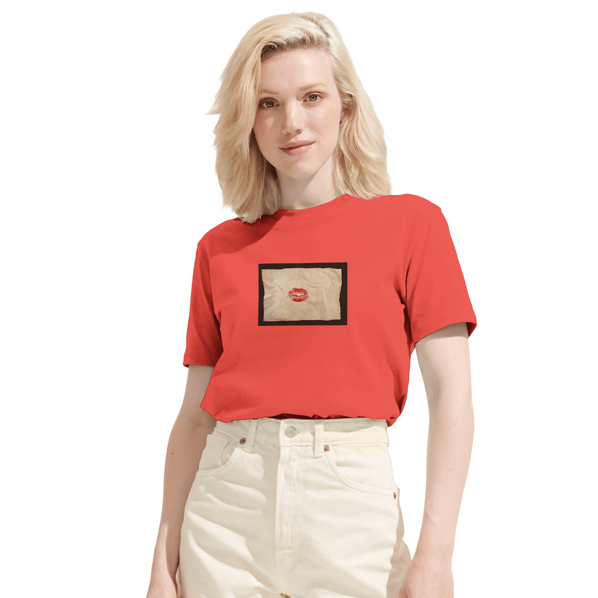 Lucky - "Kiss my Ass" T-shirt pop orange XS 14