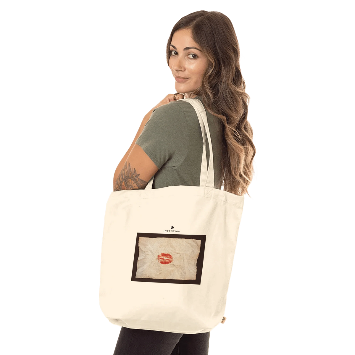 Lucky - "Kiss my Ass" Tote Bag Natural 4
