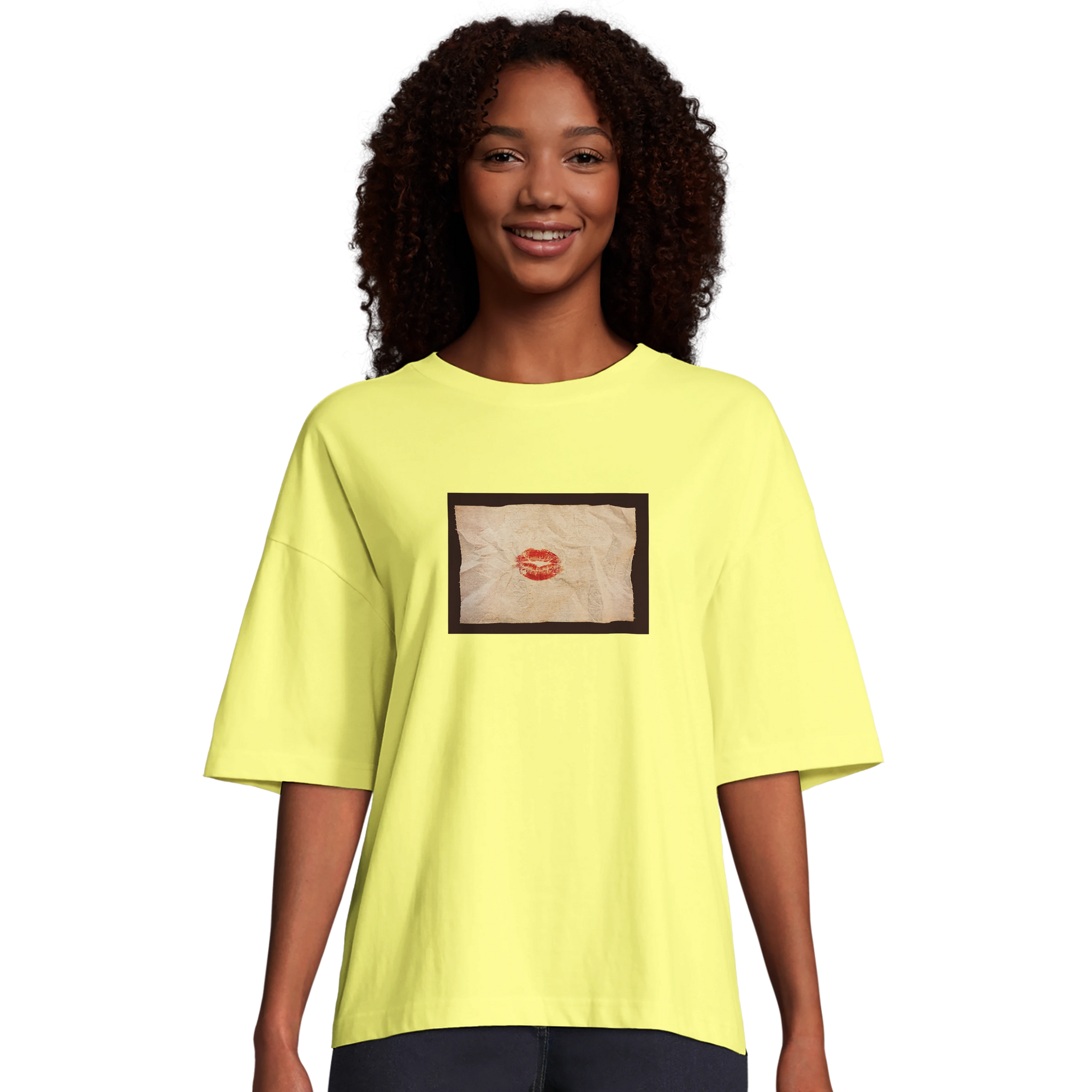 Lucky - "Kiss my Ass" T-shirt Light Yellow 4