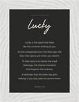 Lucky Word of Intention Framed print 13x18 cm / 5x7″ White frame Carbon paper