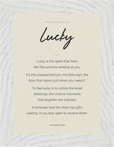 Lucky Word of Intention Framed print 13x18 cm / 5x7″ White frame Linen paper